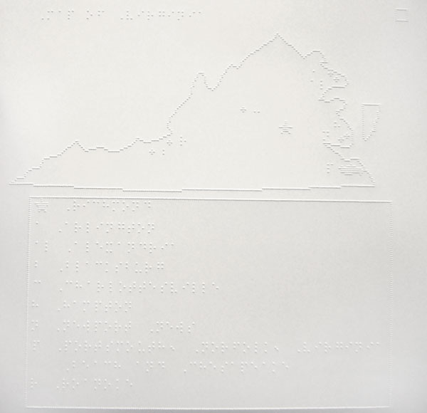 Photo of map of Virginia tactile graphic with braille labels
