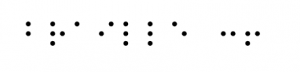 Example of Braille 36 font.