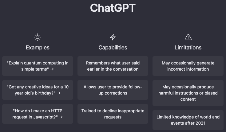 Screenshot of ChatGPT website